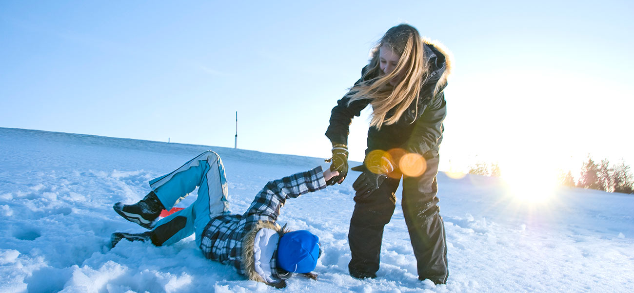 Winter Haus Linda, Kinder im Schnee